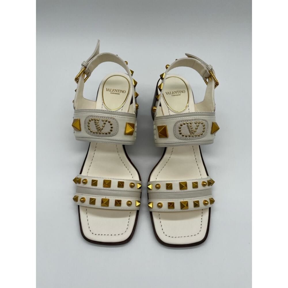 Valentino Garavani Vlogo Rockstud 60 Sandals Heeled White - 38.5 US 8.5 - Picture 4 of 15